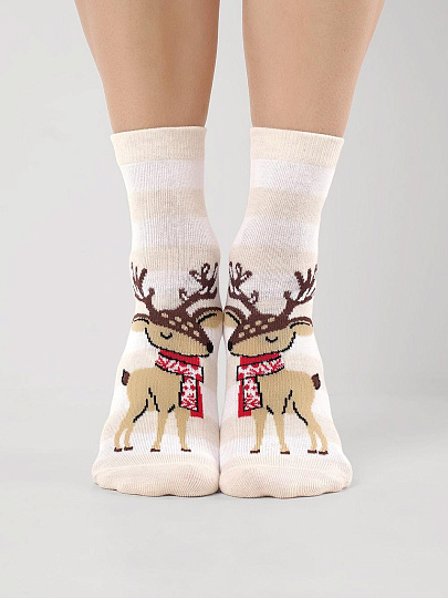 Носки для женщин, Clever, НГ, меланж бежевые, р. 23, Д2560