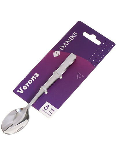 Ложка нержавеющая сталь, 3 предмета, чайная, Daniks, Verona