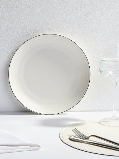 Тарелка обеденная, фарфор, 25 см, круглая, Fiesta, Fioretta, TDP720, белая