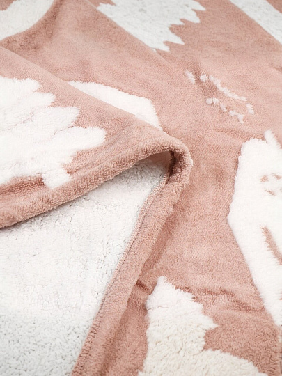 Плед 1.5-спальный, 150х200 см, микрофибра, 100% полиэстер, Silvano, Домики, кофе с молоком, AI-1504010