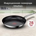 Сковорода нержавеющая сталь, 28 см, антипригарное покрытие, Tefal, Intuition, индукция, B8170644