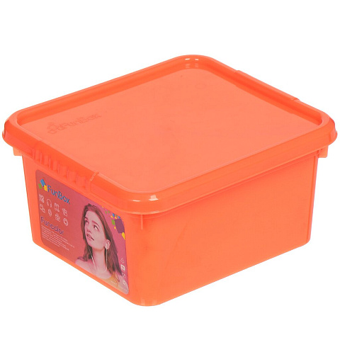 Ящик хозяйственный 2 л, 18.7х16.7х9.1 см, с крышкой, цветной, FunBox, Funcolor, FB4010
