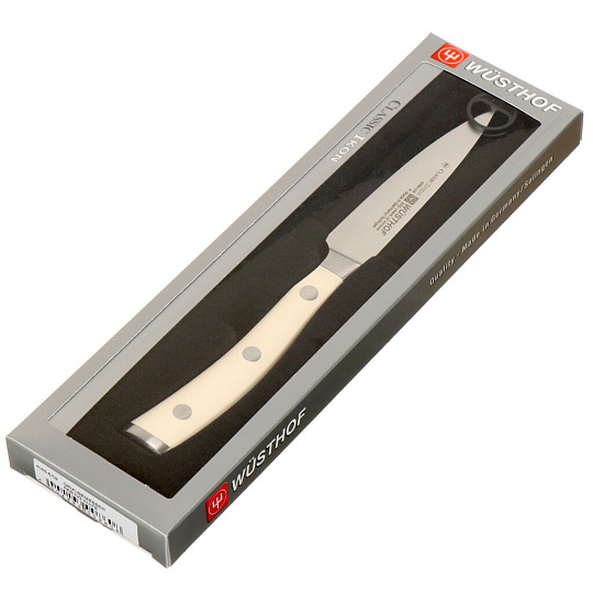 Нож кухонный Wuesthof, Ikon Cream White, для овощей, кованая сталь, 9 см, рукоятка пластик, 4086-0/09 WUS