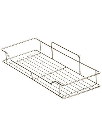 Полка для ванной металл, настенная, прямая, 35х12.5х5 см, силиконовое крепление, хром, T2022-HT020