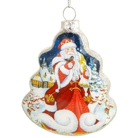 Елочное украшение Дед Мороз, 2х9.5х8 см, стекло, 81806