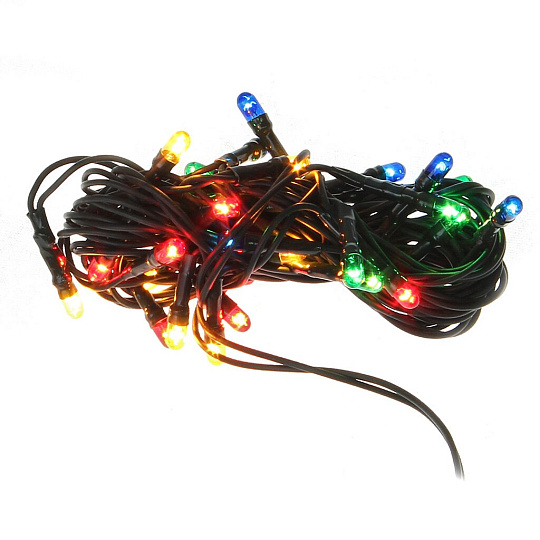 Гирлянда 30 ламп, 3 м, 1 режим, PR/R-30-3-MC, Волшебная страна, свет мультиколор, черная, в помещении, сетевая, рисовая, без мигания, 101140