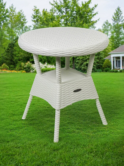 Стол 70х70х72 см, пластик, белый, белый, Ola Dom, Rattan, ЭП 442356