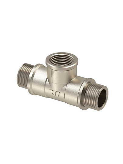 Тройник 1/2'', ш-г-ш, никель, инд уп, РосТурПласт