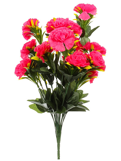Цветок искусственный декоративный пасхальный, Гвоздика, 18 головок, 50 см, в ассортименте, FB122