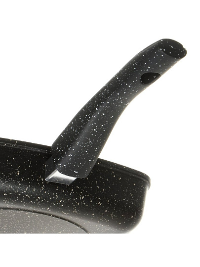 Сковорода-гриль литой алюминий, 26 см, антипригарное покрытие, Горница, Гранит, съемная ручка, квадрат, сг2652аг