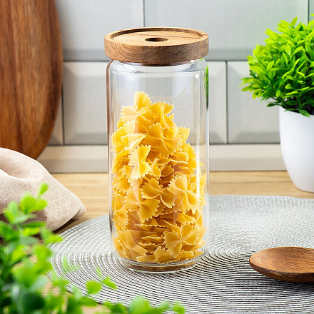 Банка для сыпучих продуктов, стекло, 0.95 л, с крышкой, Y4-6222