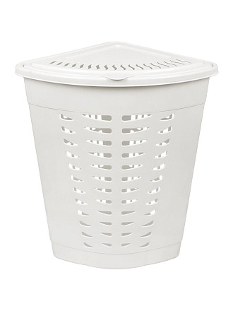 Корзина для белья, 45 л, угловая, пластик, белая, Альтернатива, М1546