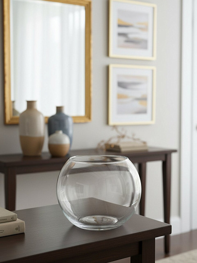 Ваза стекло, настольная, 13х16 см, Evis, Шаровая, 2067