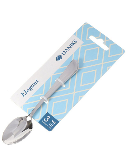 Ложка нержавеющая сталь, 3 предмета, чайная, Daniks, Elegant