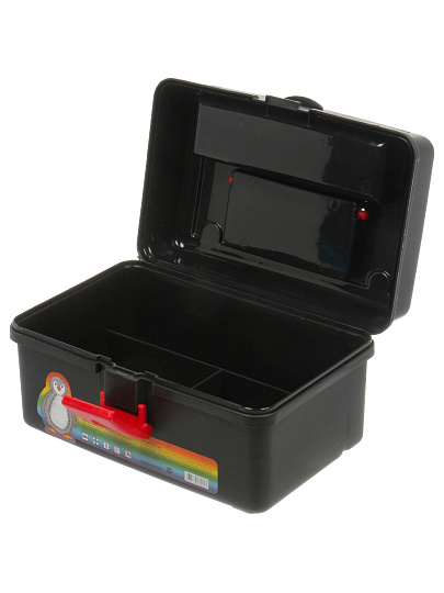Ящик для инструментов, 25х16х15 см, полипропилен, Bartex, Т-25, пластиковый замок, мини, черный, 610447