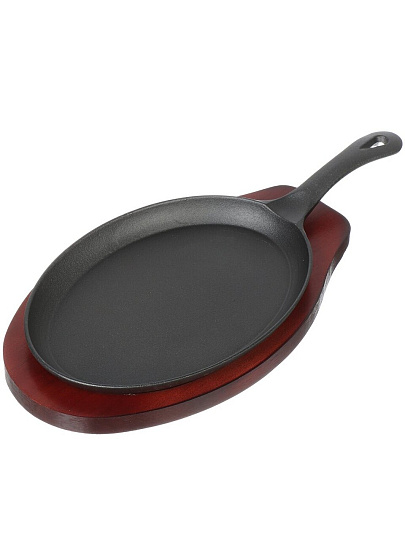 Сковорода чугун, 26х18.5х2 см, с подставкой, Y4-8877