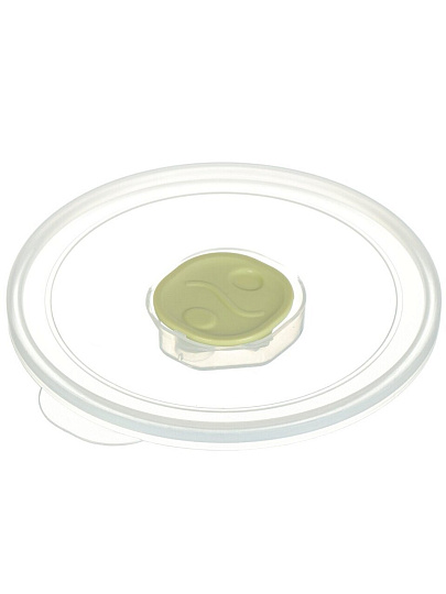 Контейнер-кружка пищевой пластик, 0.75 л, 11.1х11.1х10 см, светло-бежевый, круглый, с крышкой, с декором, Homver, 30725/01