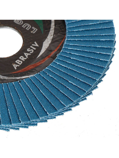 Круг лепестковый торцевой КЛТ1 для УШМ, LugaAbrasiv, диаметр 125 мм, посадочный диаметр 22 мм, зернистость ZK100, шлифовальный