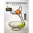 Ваза для фруктов, 2 яруса, металл, на ножке, 25х25х37 см, Y4-7625, черная - фото 5