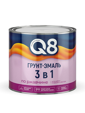 Грунт-эмаль Formula Q8, по ржавчине, алкидная, желтая, 1.8 кг