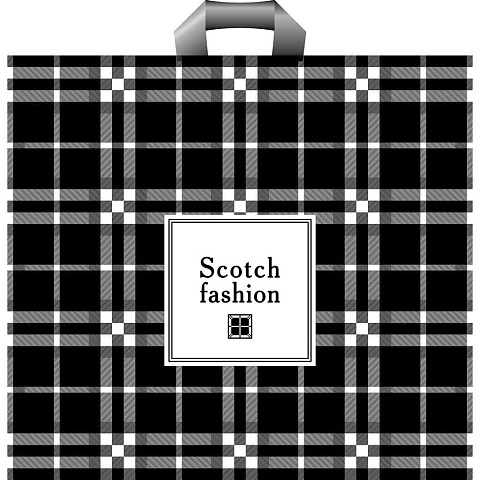 Пакет-сумка 39х36 см, с петлевой ручкой, черный, Scotch fashion, 007156