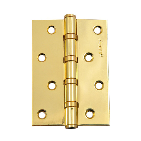 Петля врезная для деревянных дверей, Avers, 100х70х2.5 мм, универсальная, B4-G, с 4 подшипниками, золото