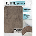 Коврик для ванной, 0.58х0.88 м, полиэстер, кофейный, Лама, Y3-784