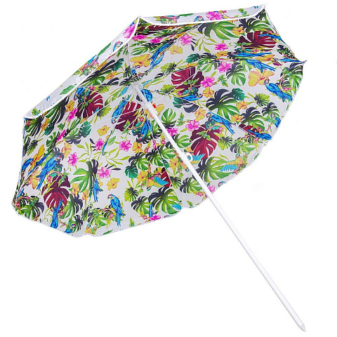 Зонт пляжный 180 см, с наклоном, 8 спиц, металл, Разноцветные листья, LG04