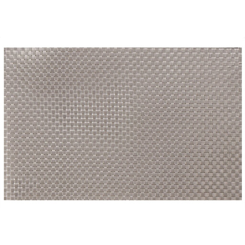 Салфетка для стола полимер, 45х30 см, прямоугольная, серебряная, Плетенка, Y4-3316