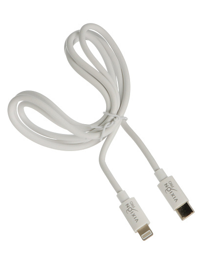Кабель кабель Type-C, Vixion, Type-C to Lightning 8-pin, 3 А, 1 м, 18W PD, усиленный, белый, GS-00028901