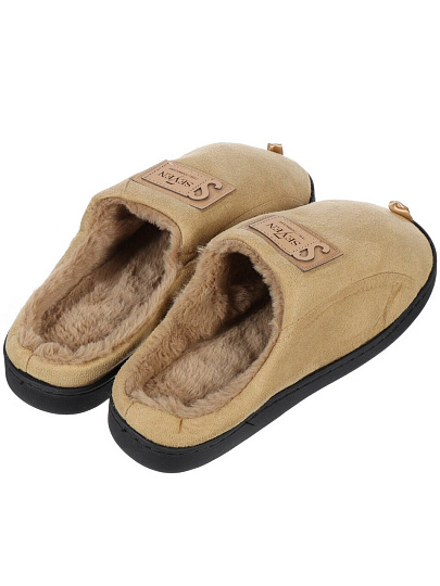 Тапки для мужчин, хаки, р. 42-43, закрытые, замшевые, A210068