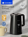Чайник электрический Daniks, D2217E, черный матовый, 1.7 л, 2200 Вт, скрытый нагревательный элемент, сталь, пластик