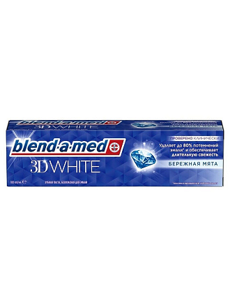 Зубная паста Blend-a-med, 3D White Бережная мята, 100 мл