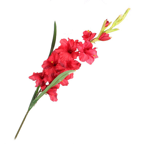 Цветок искусственный декоративный Гладиолус, 106 см, красный, 16-0007