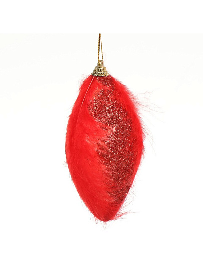 Елочный шар красный, 11.5х6 см, SYPMPB--112123
