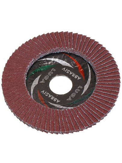 Круг лепестковый торцевой КЛТ2 для УШМ, LugaAbrasiv, диаметр 115 мм, посадочный диаметр 22 мм, зернистость A60, шлифовальный