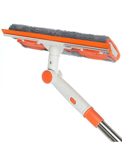 Швабра-окномойка 112х28х8.5 см, телескопическая ручка, серая, A260049