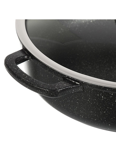 Жаровня алюминий, 26 см, 3 л, антипригарное покрытие, в подарочной коробке, Горница, Гранит, ГКж2600и, с крышкой, индукция