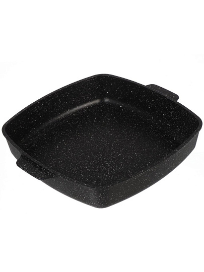 Противень алюминий, 32х32х7 см, 2000 мл, антипригарное покрытие, квадратный, литые ручки, Горница, Гранит, п321аг