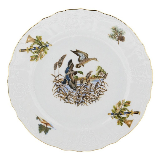 Тарелка обеденная, фарфор, 25 см, круглая, Охотничьи сюжеты, Bernadotte, P1750045JQZU001011, в ассортименте