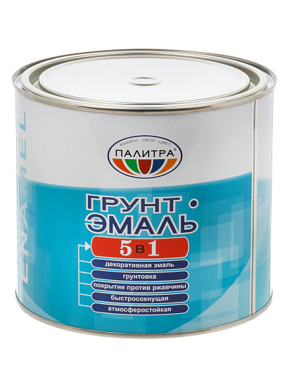 Грунт-эмаль Палитра, по ржавчине, алкидная, серая, 1.9 кг
