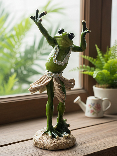 Фигурка декоративная полистоун, Танцующая лягушка, 24.5 см, Y4-9101
