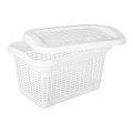 Корзина универсальная, 20 л, прямоугольная, пластик, белая, с крышкой, Бытпласт, 431293216 - фото 2