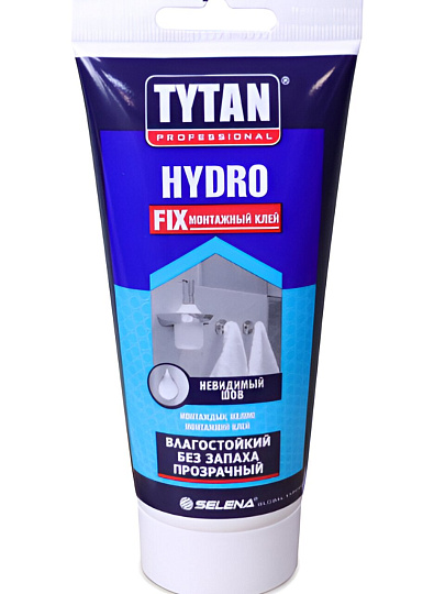 Клей Tytan, акриловый, монтажный, бесцветный, водостойкий, однокомпонентный, 150 мл, универсальный, 28406, Hydro fix