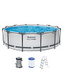 Бассейн каркасный Bestway, 366х100 см, Steel Pro Max, 56418BW, фильтр-насос, лестница, 9150 л, картридж - фото 8