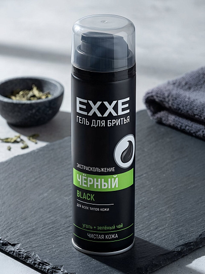 Гель для бритья для всех типов кожи, Exxe, Черный, 200 мл