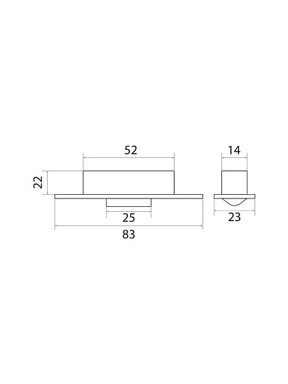 Защелка врезная, Trodos, 206007, ролик, цилиндр, золото