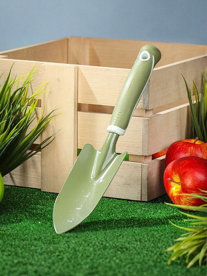 Совок посадочный узкий, 62х335 мм, сталь, рукоятка резина, Worth, T519B01