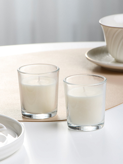 Набор свечей в стакане, 2 шт, Lumar, Ванильный крем, ароматизированные, 2х6.6х5.8 см, 902911