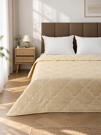 Одеяло евро, 200х220 см, Верблюжая шерсть, 200 г/м2, тик, 100% полиэстер, Silvano